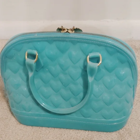 Betsey Johnson Aqua Heart Satchel - Picture 4 of 10